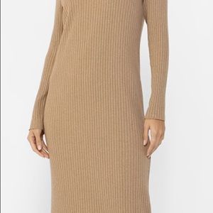 Ribbed long sleeve maxi dres